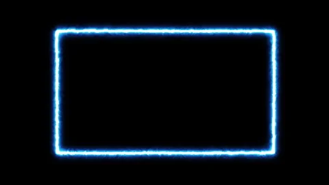 Animation of rectangle shape frame neon glowing Stock Footage 296340823