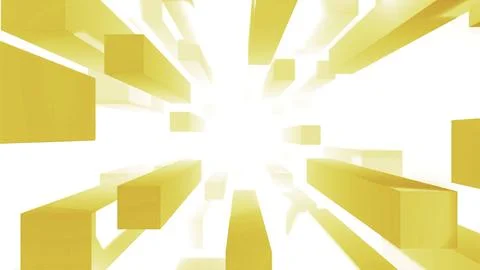 Animation of rectangles flying in stream. Design. Stream of 3D geometric イラスト素材