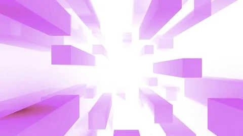 Animation of rectangles flying in stream. Design. Stream of 3D geometric Illustrazione stock