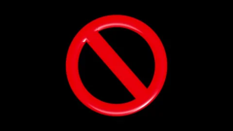 An animation of a red 3D "no" symbol or prohibition sign 動画素材 319389647