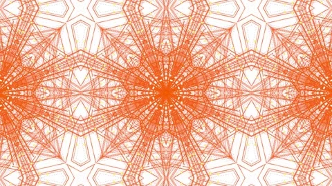 Animation of red and blue circular scanner processing over orange kaleidoscopic Stock Footage 221956309