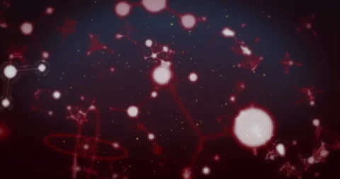 Animation of red and white molecules mov... | Stock Video | Pond5