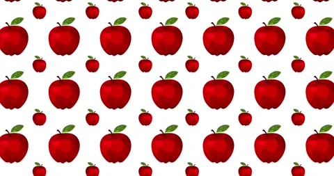 Animation of a red apple pattern Vidéo 343262043