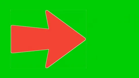 Animation Red Arrow sign symbol on green... | Stock Video | Pond5