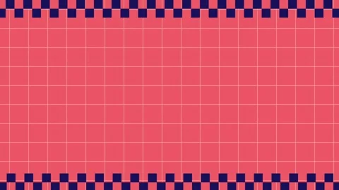 Animation of red background and white stripe with blue checkered pattern Stock Footage 264240483