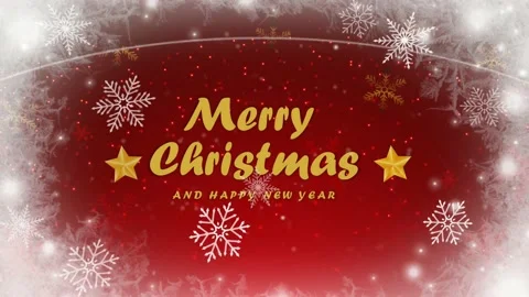 Animation red background with text Merry Christmas for template. Vídeo Stock 219912444