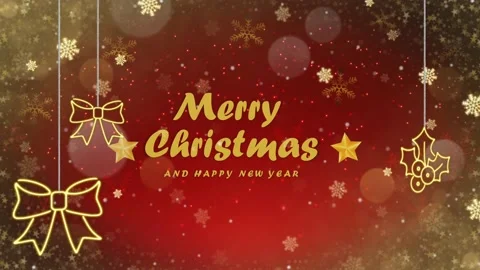 Animation red background with text Merry Christmas for template. Stock Footage 219912522