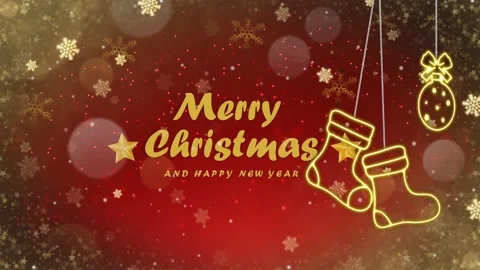 Animation red background with text Merry Christmas for template. Stock Footage 219912595