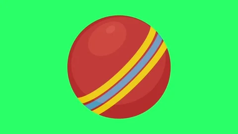 Animation red ball isolate on green background. Stock Footage 263169479