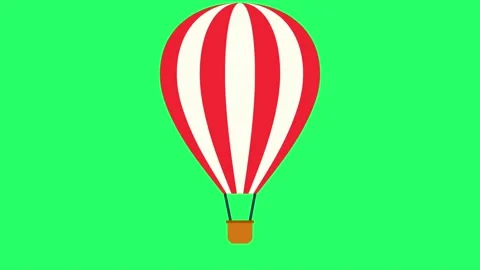 Animation red balloon isolate on green screen. Stock Footage 232360052