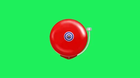 Animation red bell isolate on green background.  Stock Footage 142773432