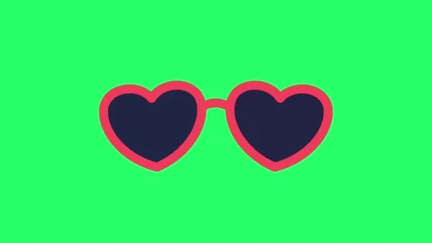Animation red black glasses isolate on green screen. Stock Footage 232360411