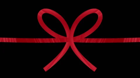 Animation of a red bow 2 types, an element of product packaging Elegant shin Stock Footage 239093139
