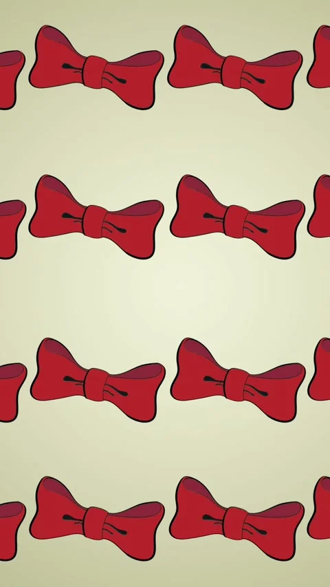 Animation of red bow tie repeated on green backgroud Stock Footage 319974111