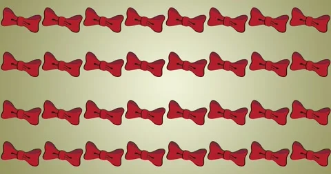Animation of red bow tie repeated on green backgroud Stock Footage 329163969