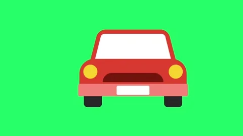 Animation red car isolate on green screen. Stock Footage 232360112