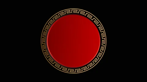 Animation red circle chinese style isolate. Stock Footage 218612640