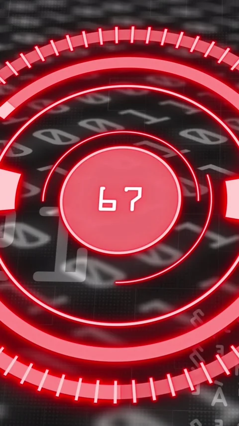 Animation of red circle with numbers over binary code Stock Footage 323922239