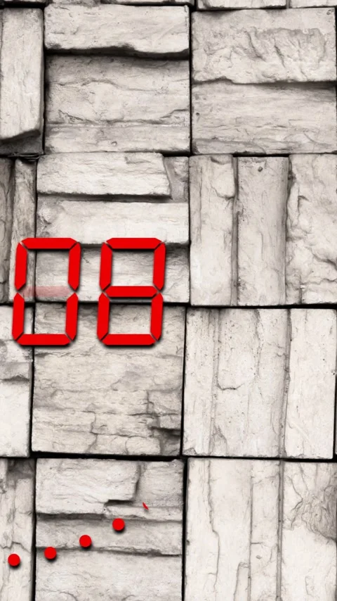 Animation of red countdown over brick wall Stock Footage 342996948