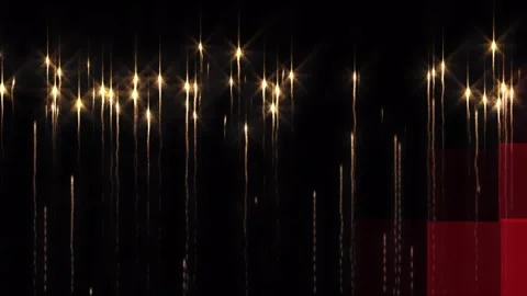 Animation of red cubes over light spots on black background Stock Footage 329516644