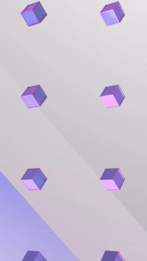 Animation of red dots over 3d cubes over blue, white and gray background Stock Footage 344783396