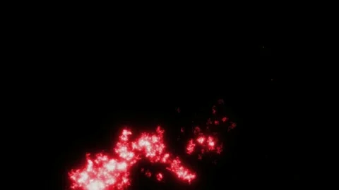 Animation red flame with black backgroun... | Stock Video | Pond5