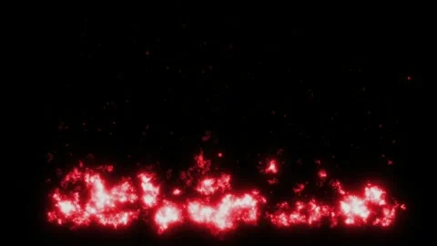 Animation red flame with black background.  Stock Footage 270682744