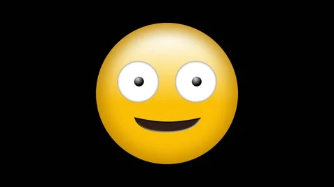 Animation of red geometrical shapes over blinking with one eye emoticon on white Stock Footage 330779722