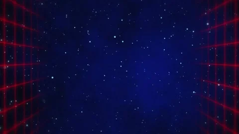 Animation of red grid network in seamless pattern against space with copy space Stock Footage 327196249