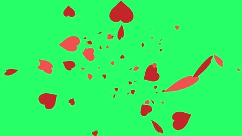 Animation red hearts shape floating. Stockbeeldmateriaal 163086495