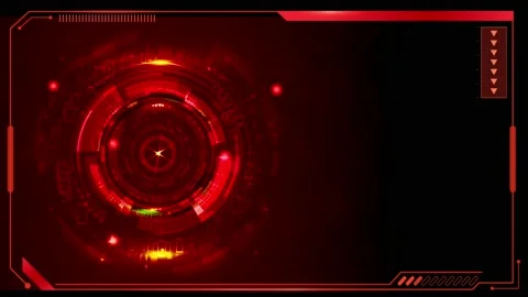  Animation red HUD digital frame with red light and space Stock Footage 213444702