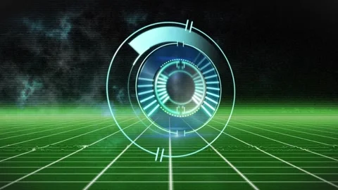 The animation is of red hypnotic forms with a green background Stock Footage 329579329