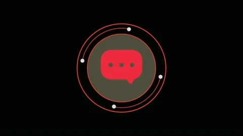 Animation red icon HUD isolate on black ... | Stock Video | Pond5