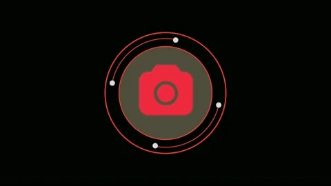 Animation red icon HUD isolate on black background.  Stock Footage 231672439