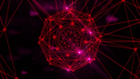 Animation Red Lines With Flares And Lights On The Black Background Stock Footage 145221002
