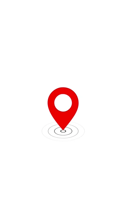 Animation of Red location pin. location pin on a colorful map background, G.. Stock Footage 322966606