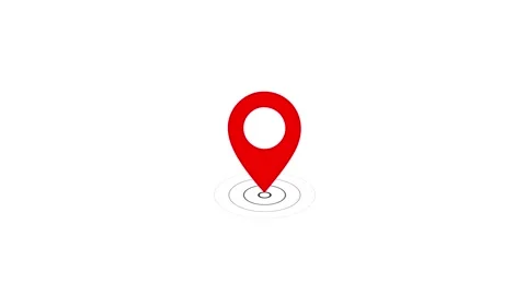 Animation of Red location pin. location pin on a colorful map background, G.. Stock Footage 322967768