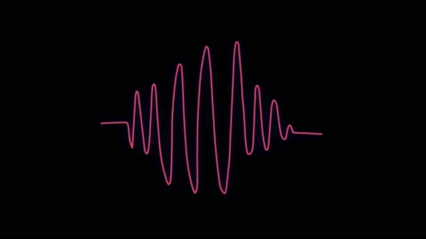 Animation red neon light sound wave effect isolate. Stock Footage 172918568