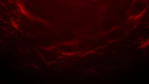 Animation of a red particle wave. A high-tech background Stock Footage 319291289