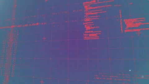 Animation of red pattern and data processing on flashing background Stock Footage 329295072