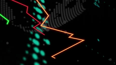 Animation of red pattern over data processing Stock Footage 312669046