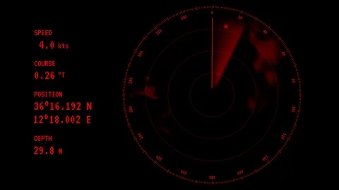 Animation - red ray running on the screen of the radar 스톡 동영상 103453617