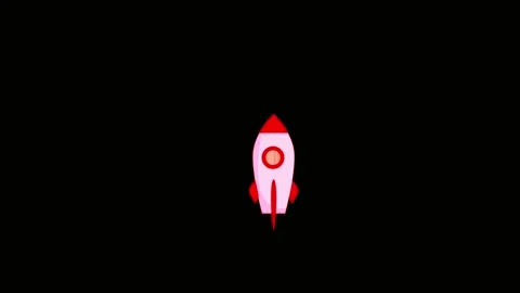Animation red rocket object on green background. Stock Footage 218423277