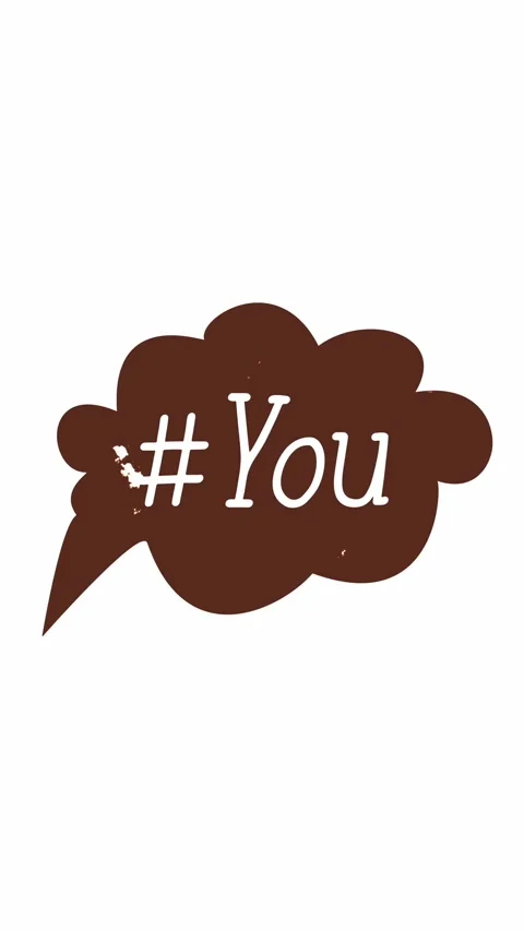 Animation. Red Speech bubble with text, inscription YOU, on white background. Stock Footage 322610951