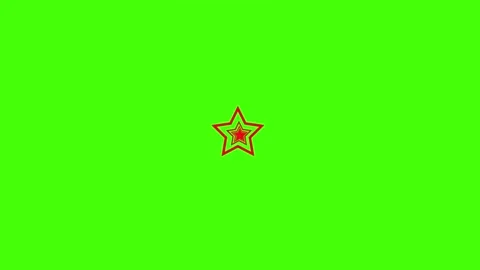 Animation of a red star on a green background. 3D rendering. Stock Footage 167096606