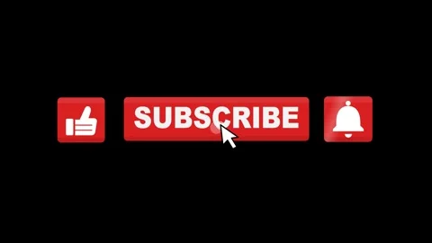 Animation of Red Subscribe Button and Like Icon with Notification Bell 動画素材 347263146