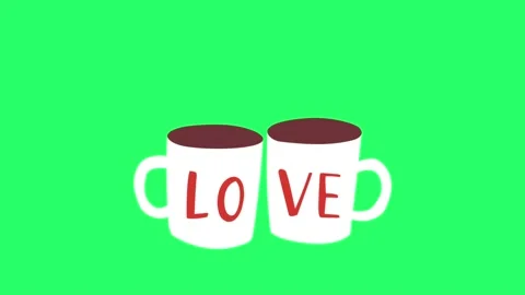 Animation red text Love on green background. Stock Footage 170115600