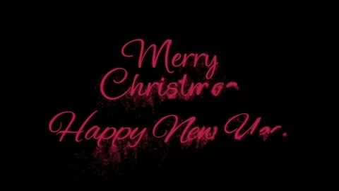 Animation red text merry Christmas Happy New Year. Stock Footage 277380204