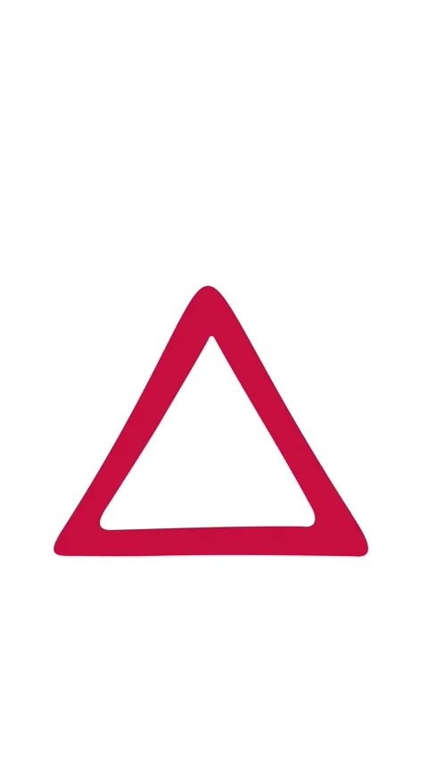 Animation of red triangle outline on white background Stock Footage 348194286