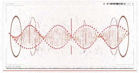 Animation of red waveform with dots and lines on white background Stock Footage 304852861